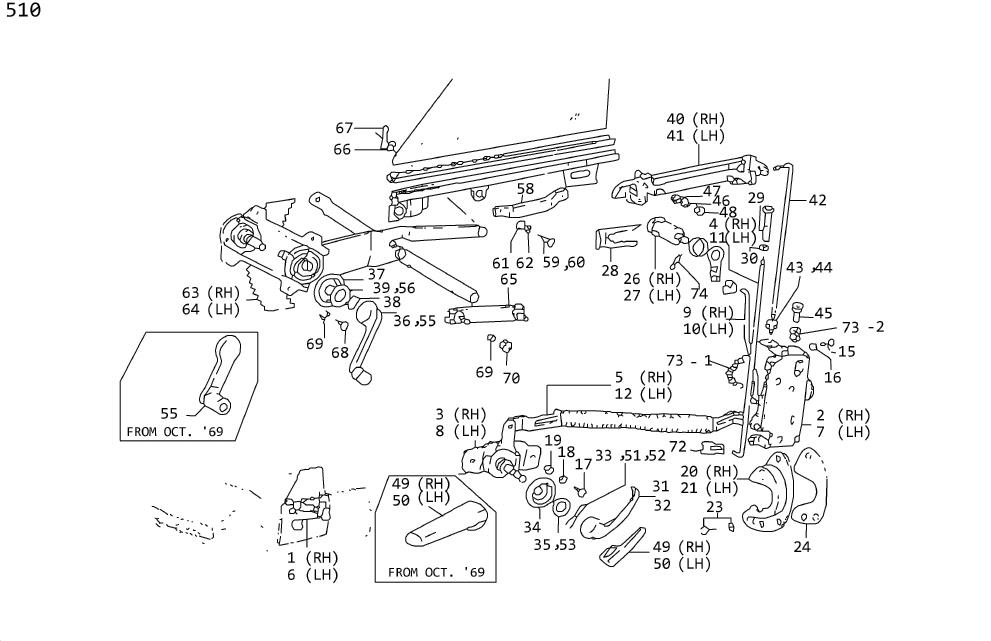 Diagram FRONT DOOR LOCK & REGULATOR(SEDAN) for your 1989 Nissan Sentra   