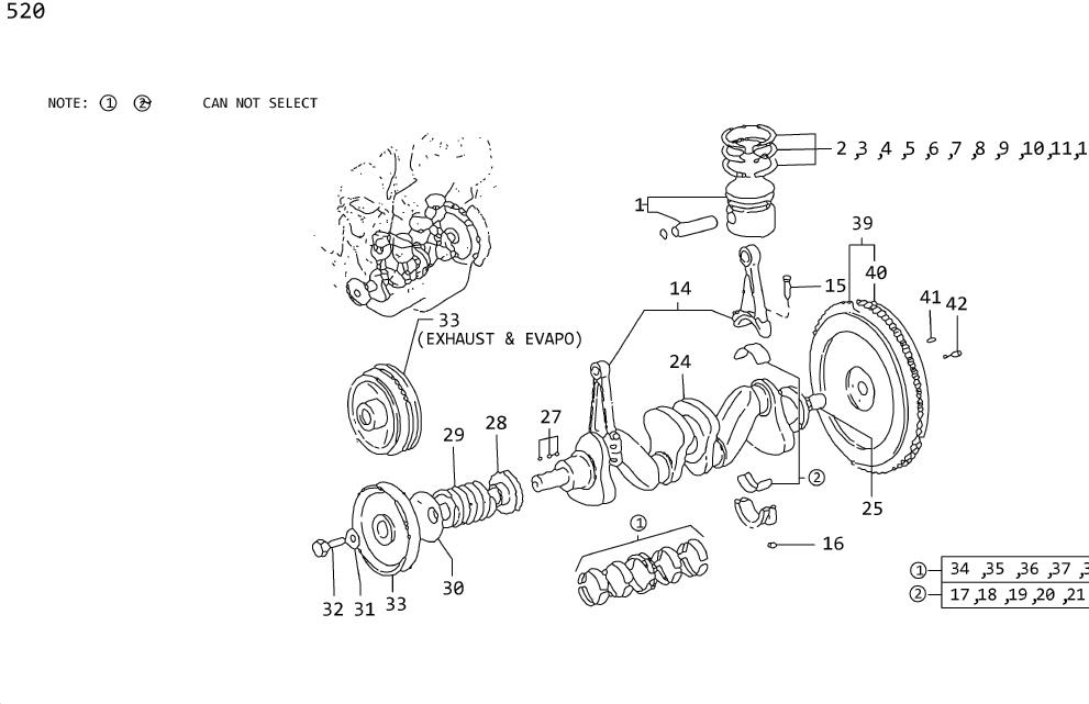 Diagram PISTON & CRANKSHAFT for your 2021 Nissan Sentra   