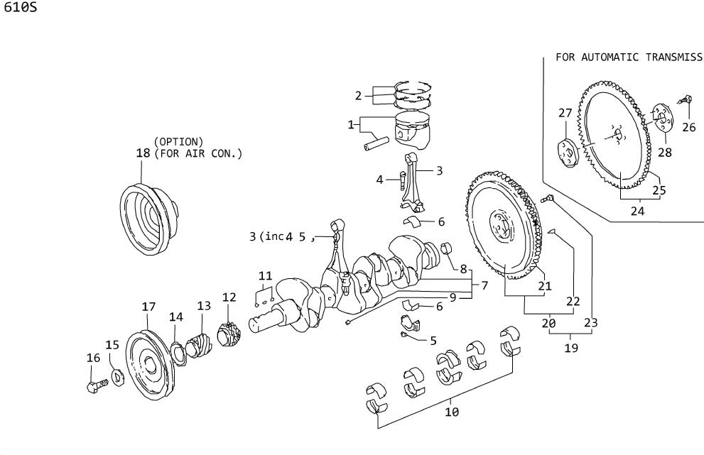 Diagram PISTON & CRANKSHAFT for your 2015 Nissan Versa Note   