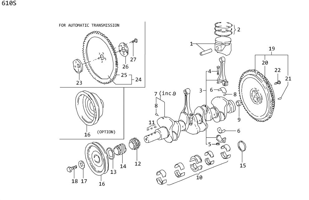 Diagram PISTON & CRANKSHAFT PARTS for your 2021 Nissan Sentra   