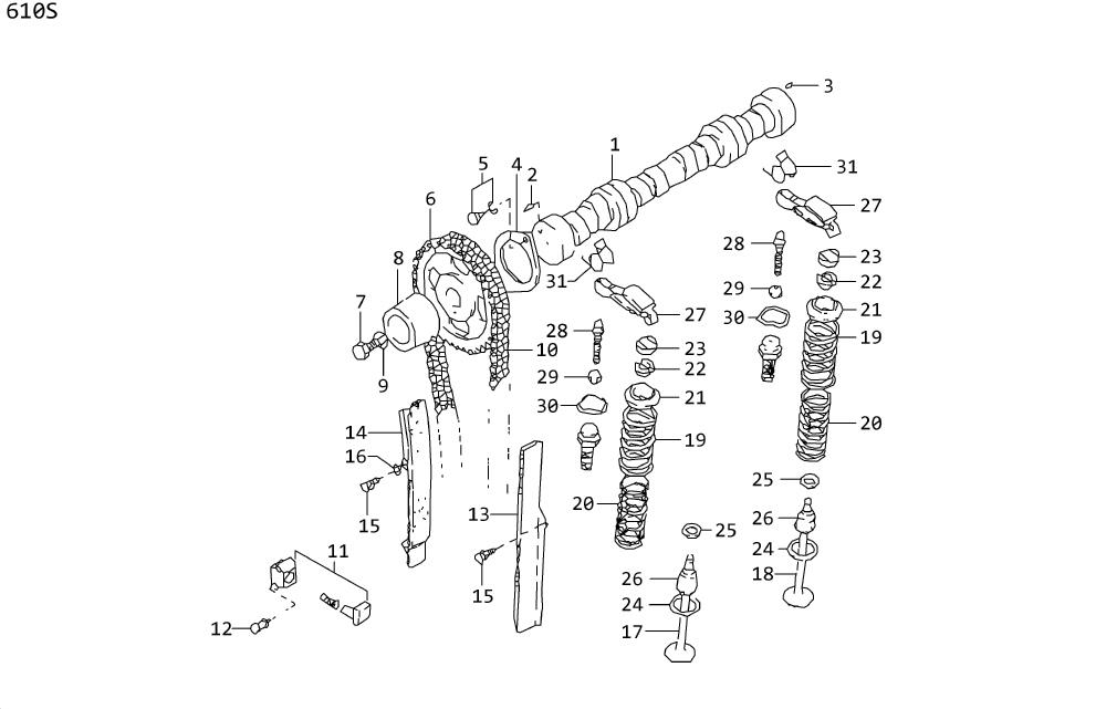 Diagram CAMSHAFT & VALVE MECHANISM for your 2001 Nissan Frontier Crew Cab SC 3.3L V6 AT 2WD 