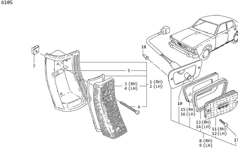 Diagram SIDE MARKER LAMP for your Nissan Leaf  