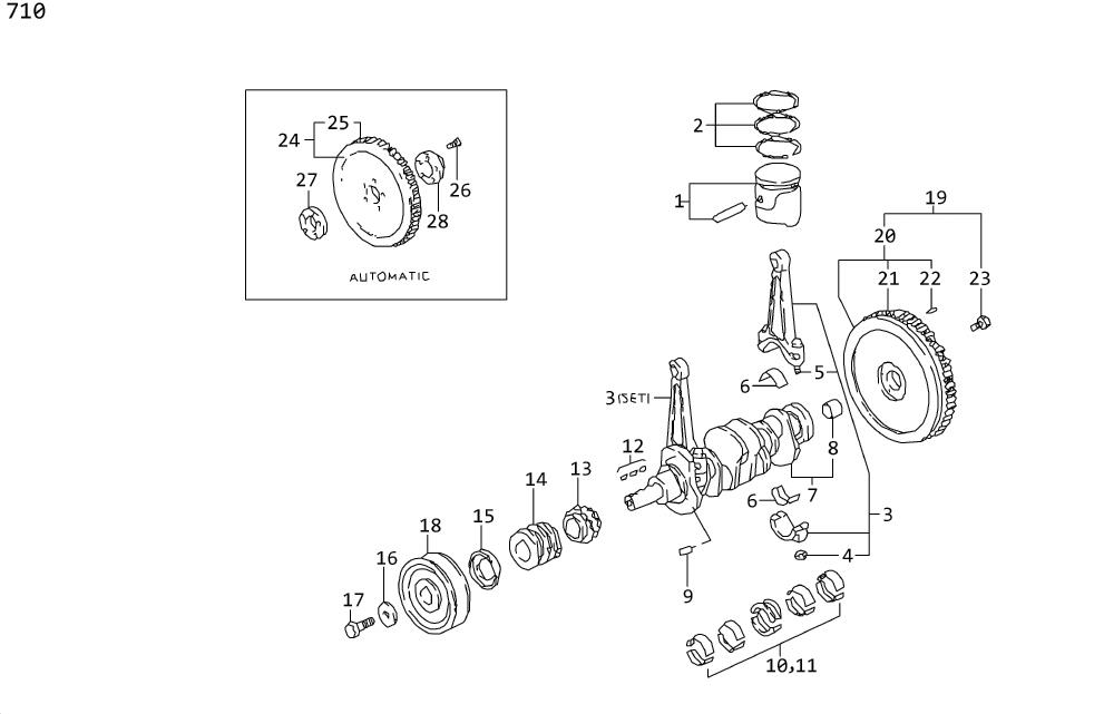 Diagram PISTON & CRANKSHAFT for your 2021 Nissan Sentra   