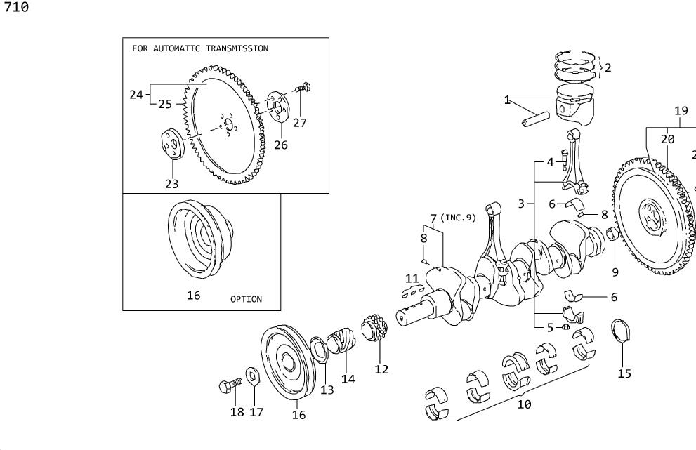 Diagram PISTON & CRANKSHAFT for your 2021 Nissan Sentra   