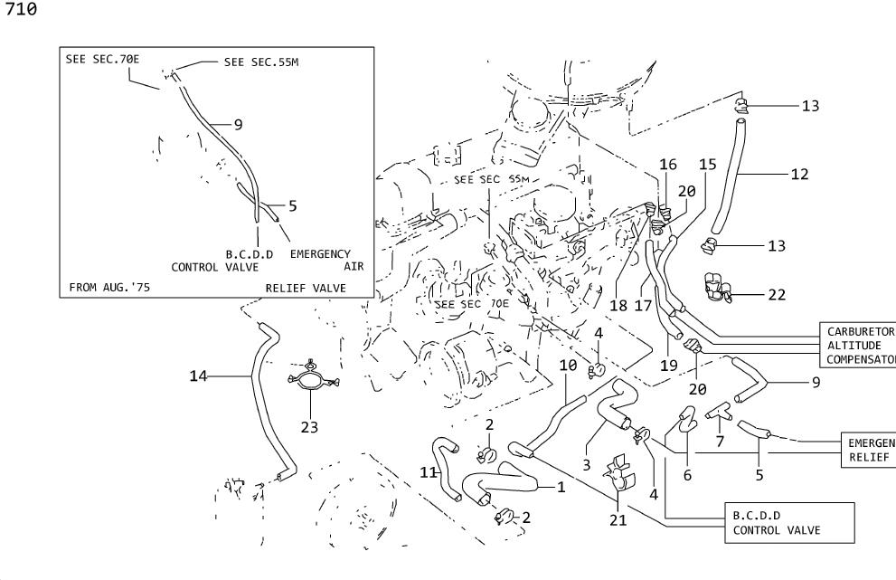 Diagram EMISSION CONTROL HOSE-1 for your Nissan Murano  