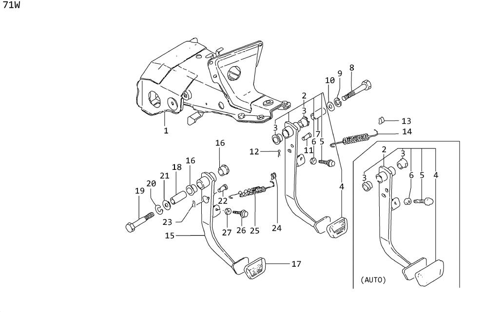 Diagram BRAKE & CLUTCH PEDAL for your 1996 Nissan Maxima   