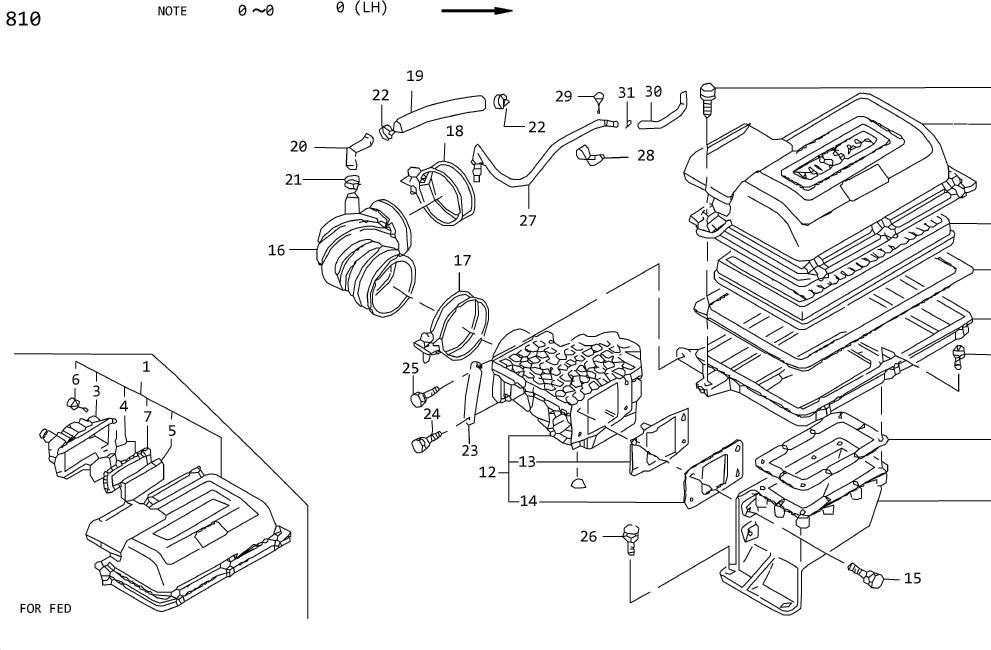 Diagram AIR CLEANER & AIR FLOW METER for your Datsun 810  