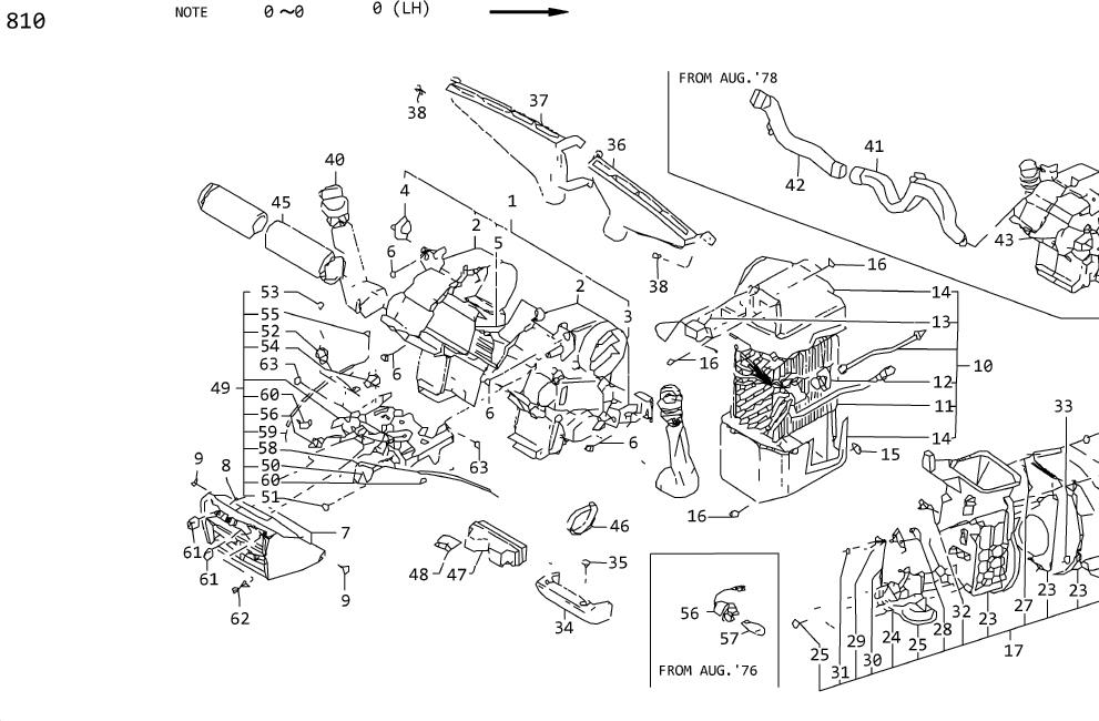 Diagram AIR CONDITIONER(HEATER & COOLING UNIT) for your Datsun