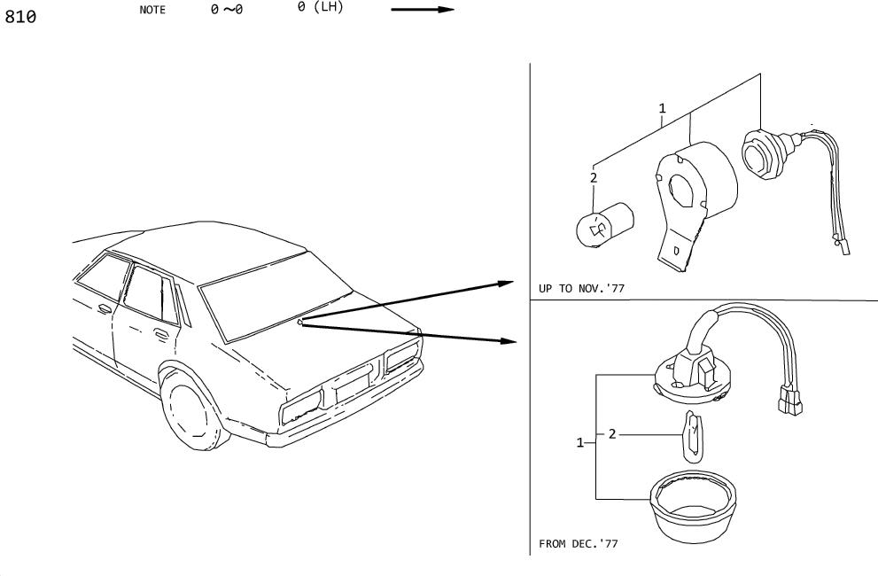 Diagram TRUNK ROOM LAMP(SEDAN)(HARDTOP) for your Nissan Leaf  