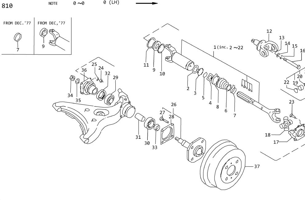 Datsun 810 Universal Joint (Rear) - 37126-VB925 | CHARLOTTESVILLE VA