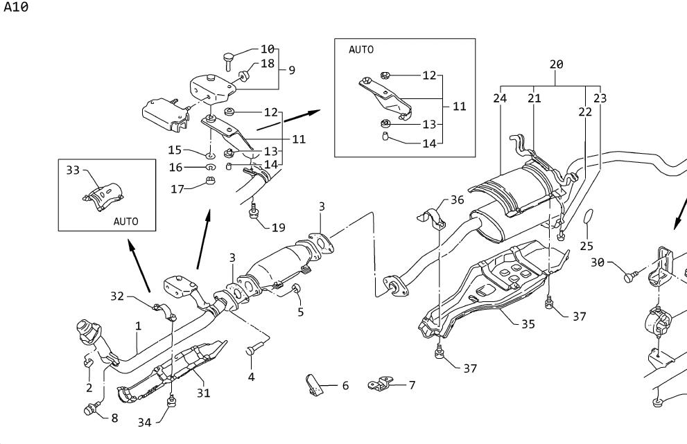 Diagram EXHAUST SYSTEM(WAGON)(FOR CALIFORNIA) for your 2009 Nissan Titan Crew Cab LE 5.6L V8 AT 2WD 