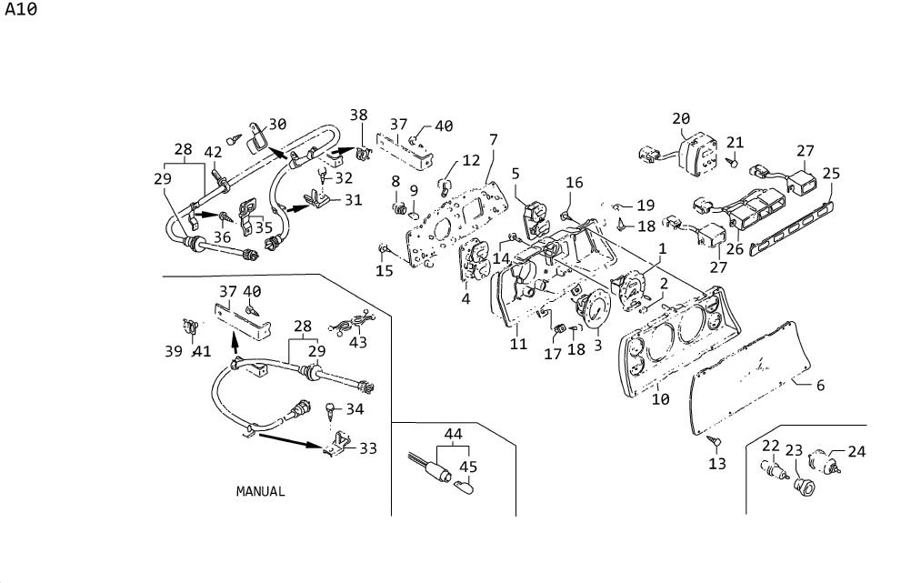 Diagram INSTRUMENT METER, GAUGE & CLOCK for your Datsun A10  