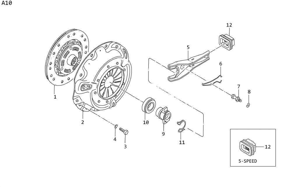 Diagram CLUTCH COVER, DISC & RELEASE PARTS for your 2006 Nissan Armada LE/SL 5.6L V8 FLEX AT 2WD 