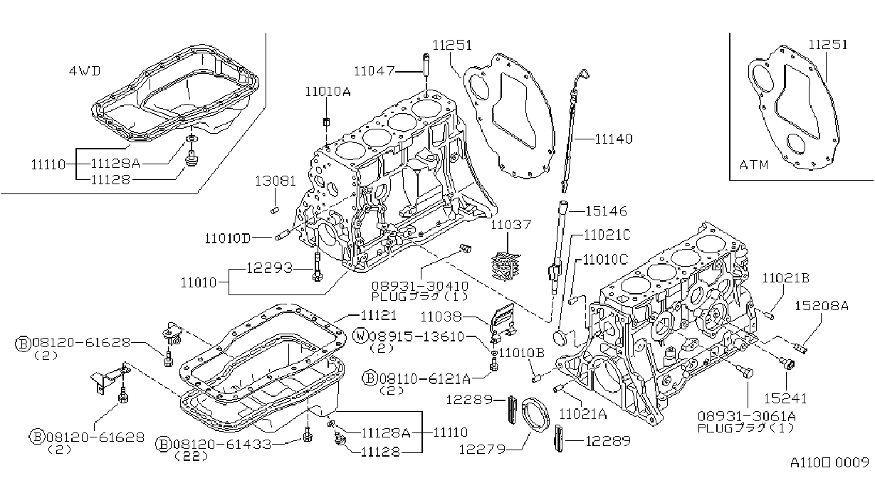 Diagram CYLINDER BLOCK & OIL PAN for your Nissan