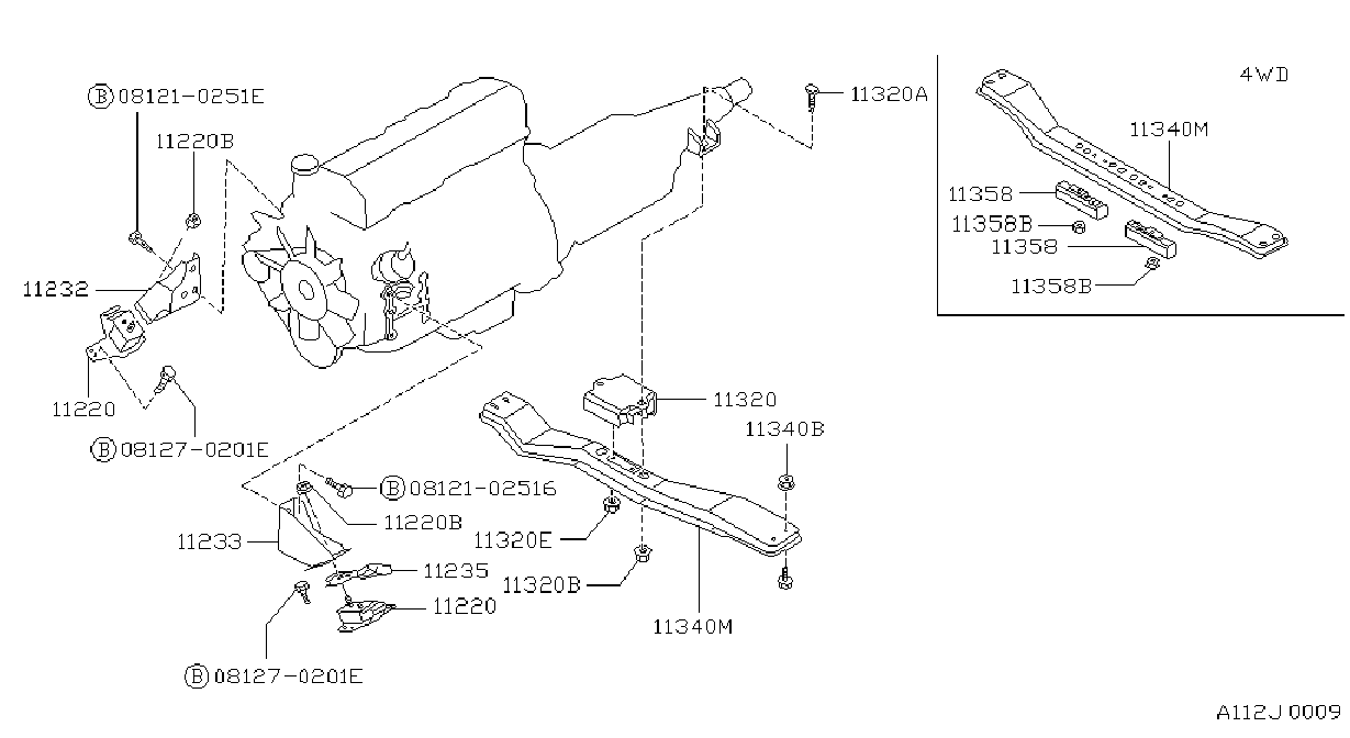 Diagram ENGINE & TRANSMISSION     MOUNTING for your 2014 Nissan Sentra   