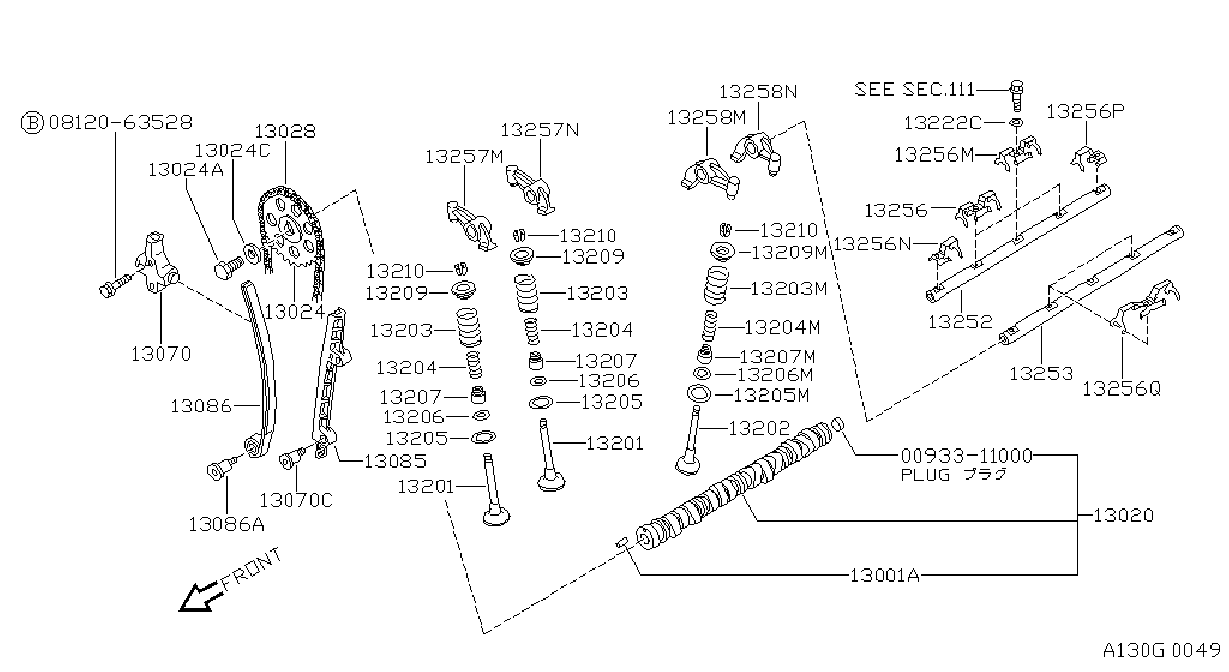 Diagram CAMSHAFT & VALVE MECHANISM for your 2018 Nissan Rogue Sport   