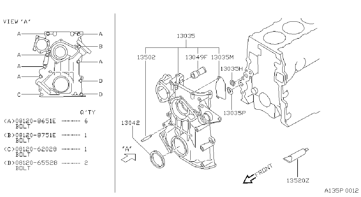 Diagram FRONT COVER & FITTING for your Nissan