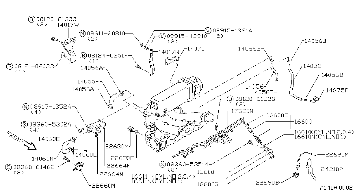 1985 Nissan Stanza Holder Injector. (upper). Fuel, Cyl, Injection 