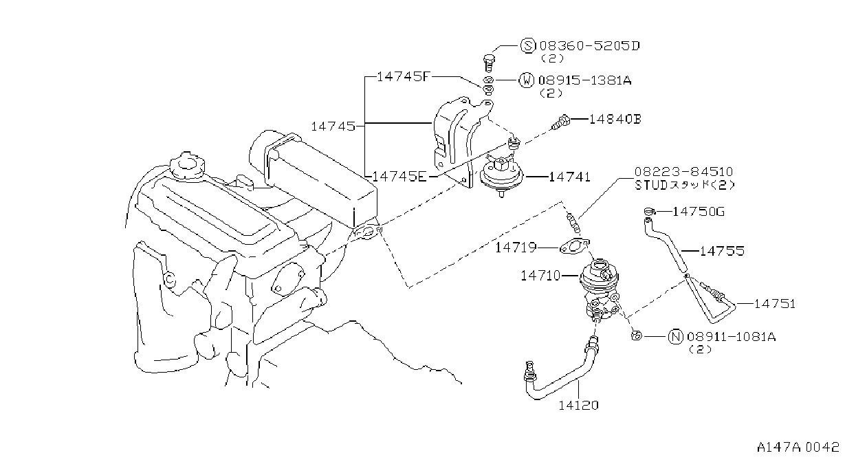 Diagram PARTES EGR for your Nissan
