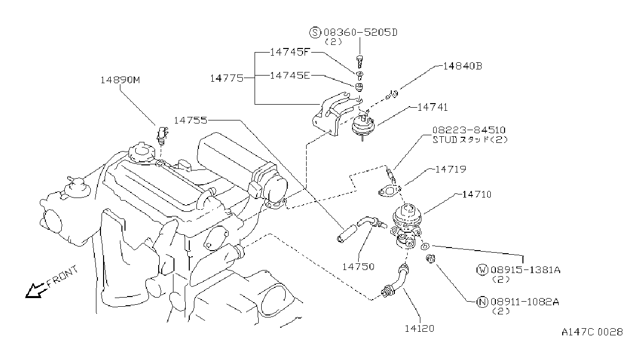 Diagram PARTES EGR for your Nissan
