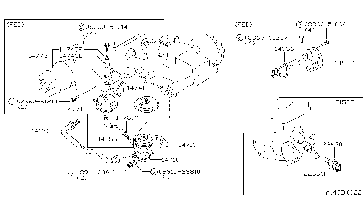 Diagram PARTES EGR for your 1983 Nissan Pulsar NX COUPE GX 1.6L F5 