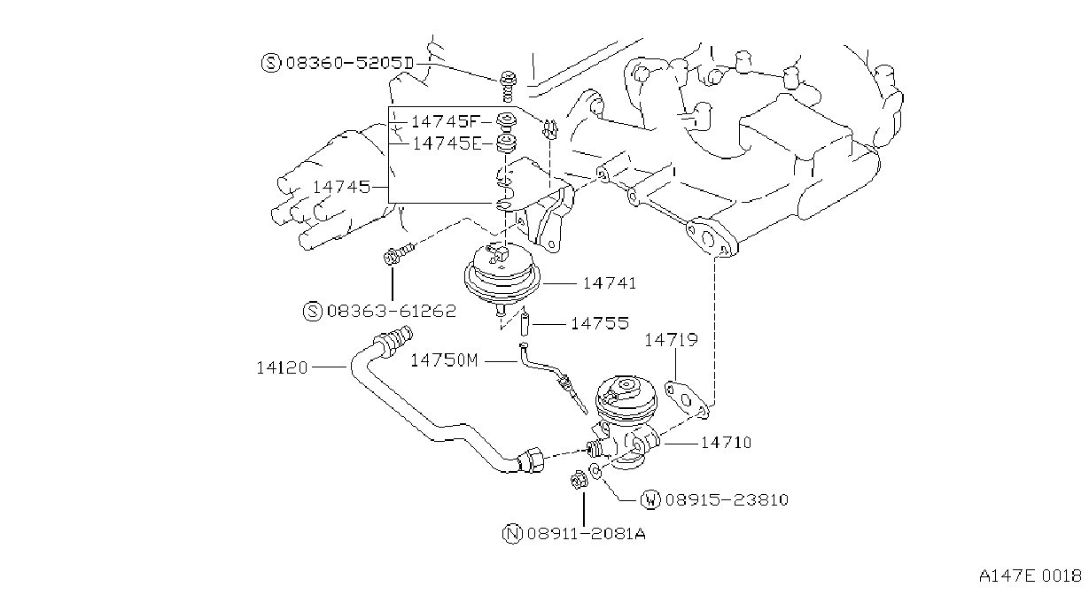 Diagram PARTES EGR for your Nissan
