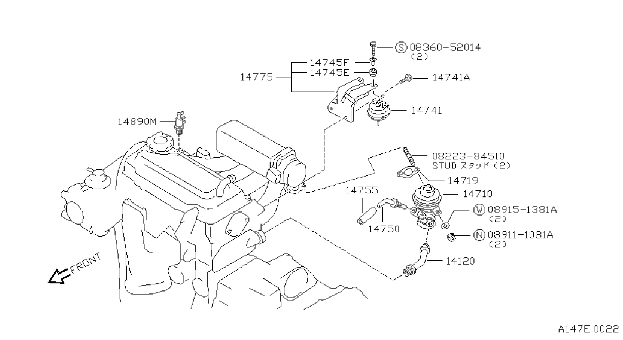 Diagram PARTES EGR for your Nissan