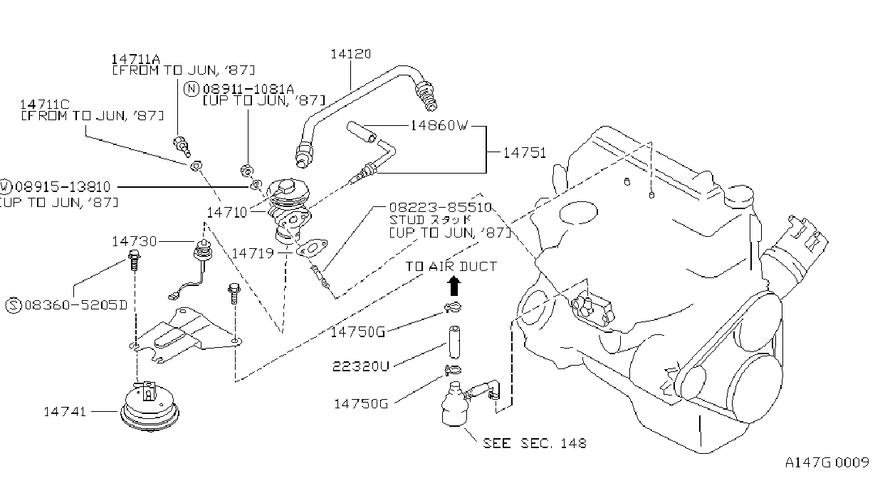 Diagram EGR PARTS for your Nissan