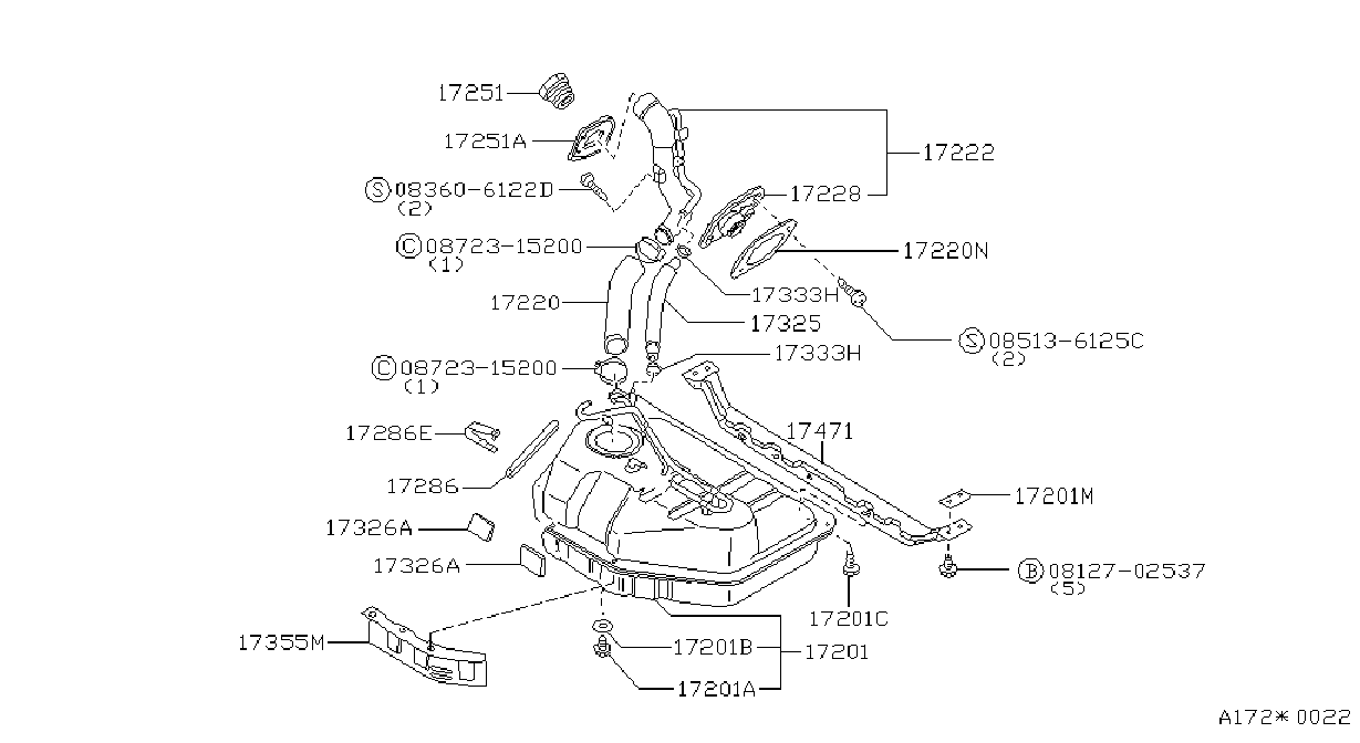 Diagram FUEL TANK for your 1984 Nissan 300ZX   