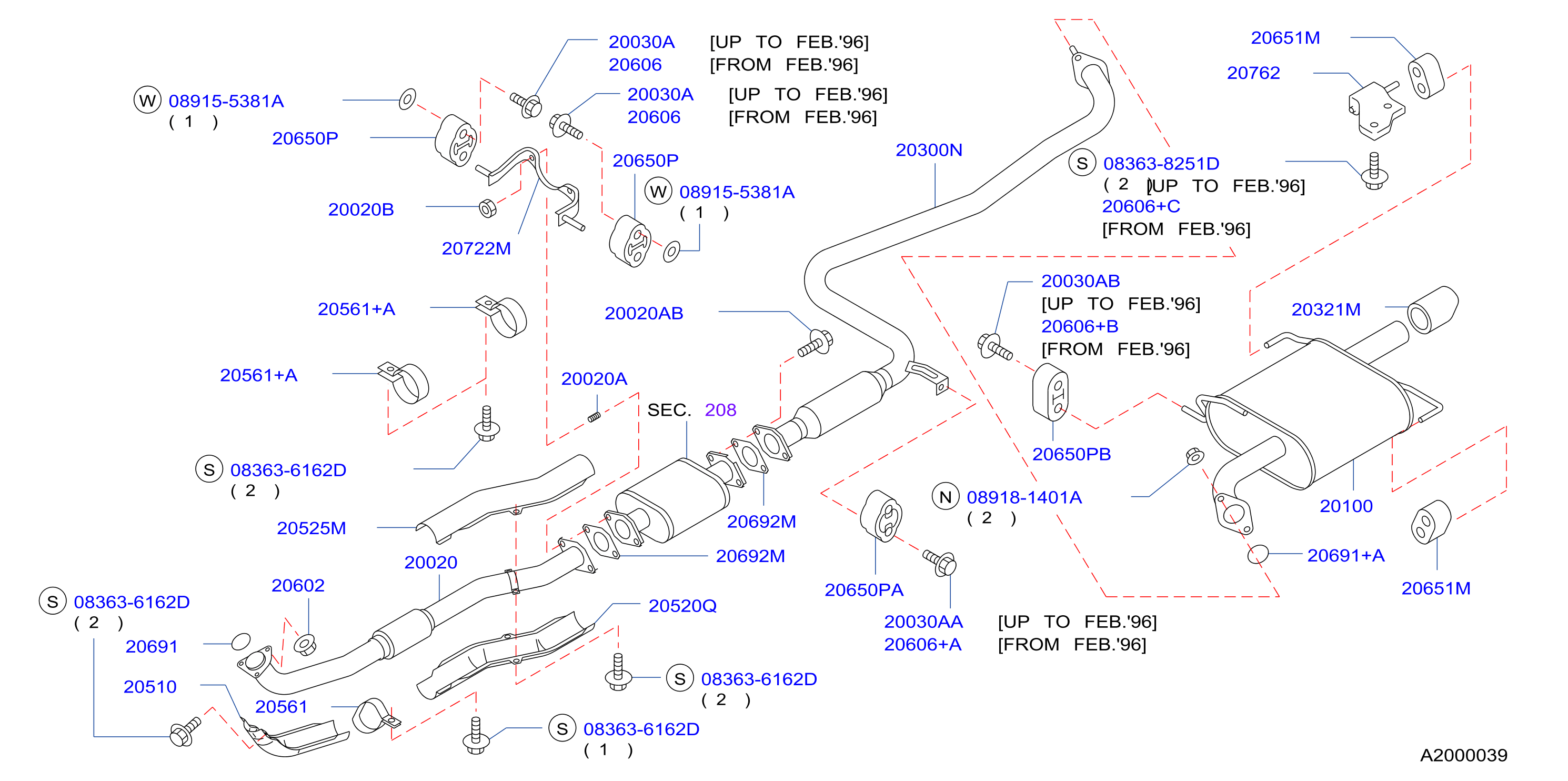 Full size assembly image of EXHAUST TUBE & MUFFLER (1/3)