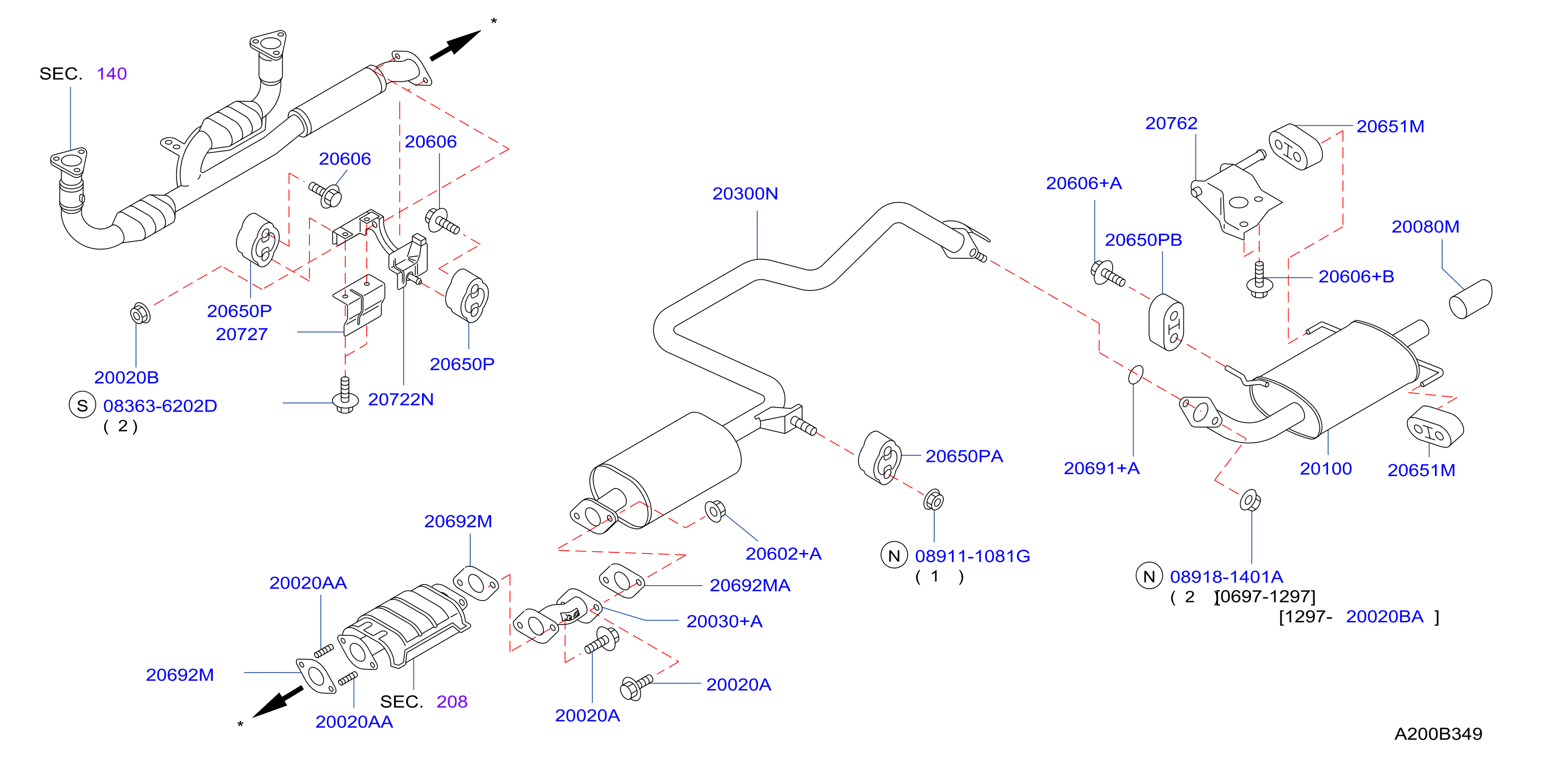 Diagram TUBO DE ESCAPE Y SILENCIADOR for your 2018 INFINITI JX35   