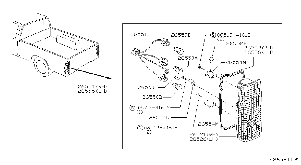 Diagram REAR COMBINATION LAMP for your Nissan