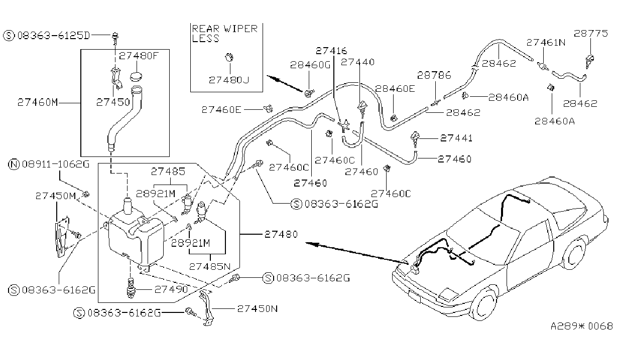 Diagram LAVADOR DEL PARABRISAS for your Nissan