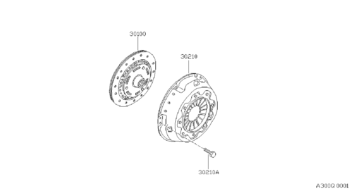 Diagram CLUTCH COVER,DISC & RELEASE PARTS for your Nissan Frontier King Cab SV 3.8L V6 AT 2WD