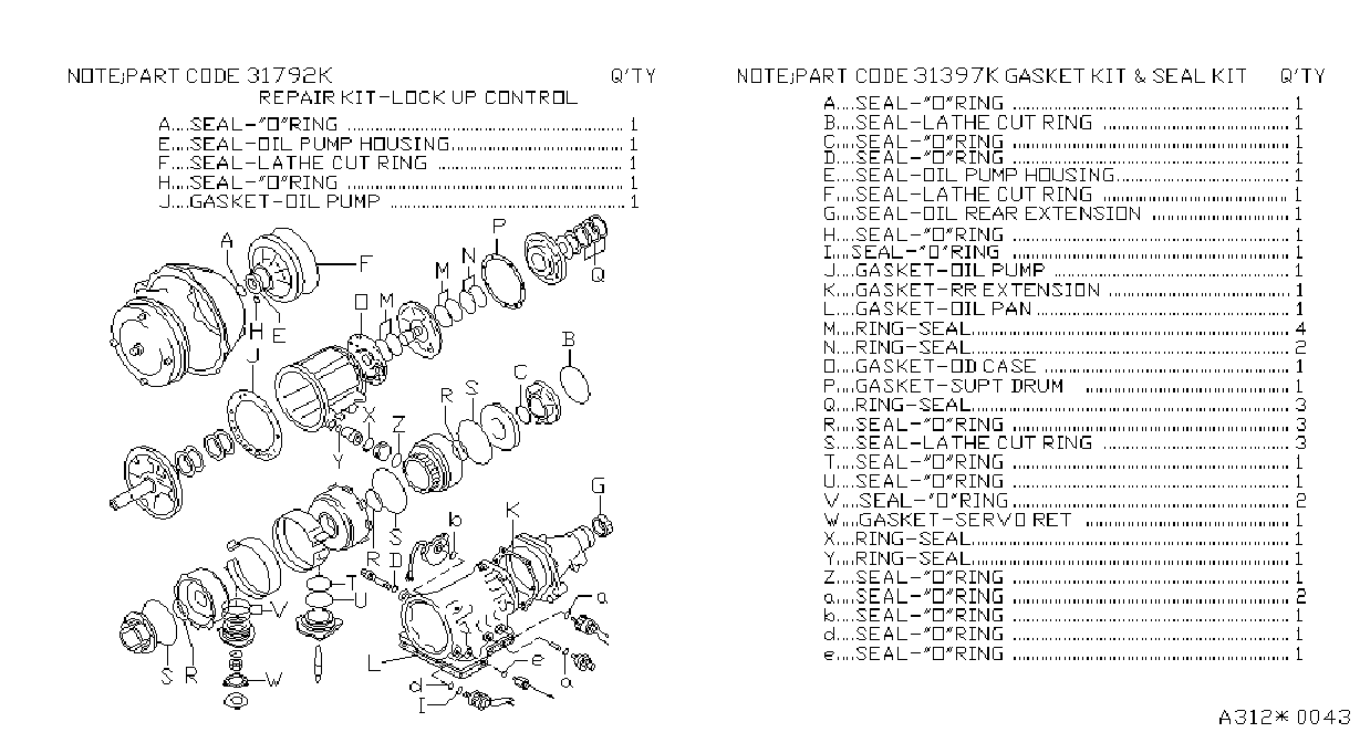 Full size assembly image of JUEGO EMPAQUETADURAS Y JUNTAS (AUTOMÁ.) (1/1)