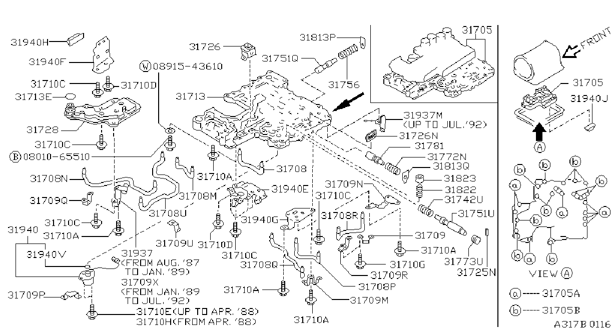 Diagram CONTROL VALVE (ATM) for your Nissan Pathfinder  