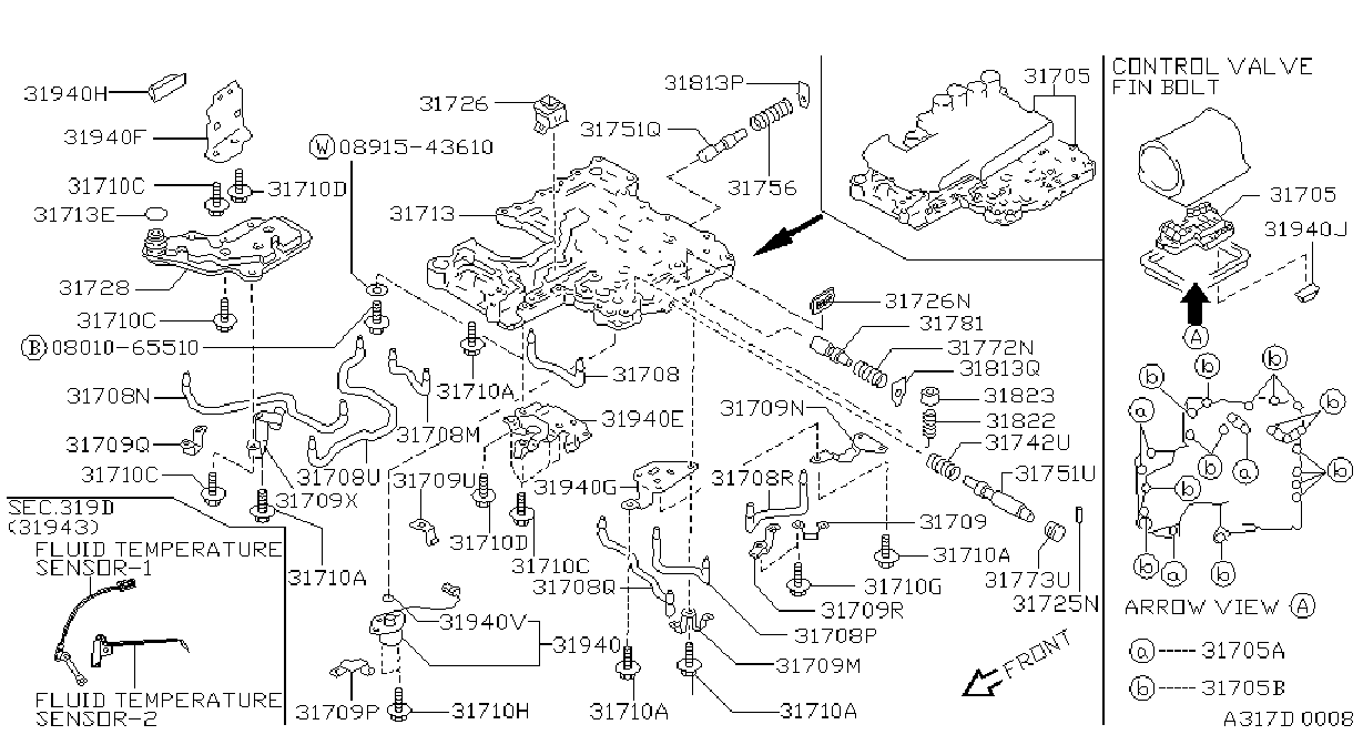 Diagram CONTROL VALVE (ATM) for your Nissan Pathfinder  