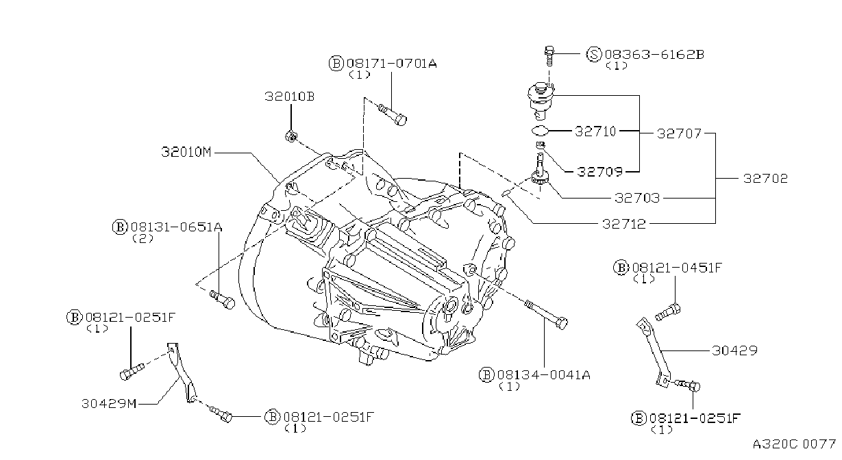 Diagram MANUAL TRANSMISSION, TRANSAXLE & FITTING for your Nissan Maxima  