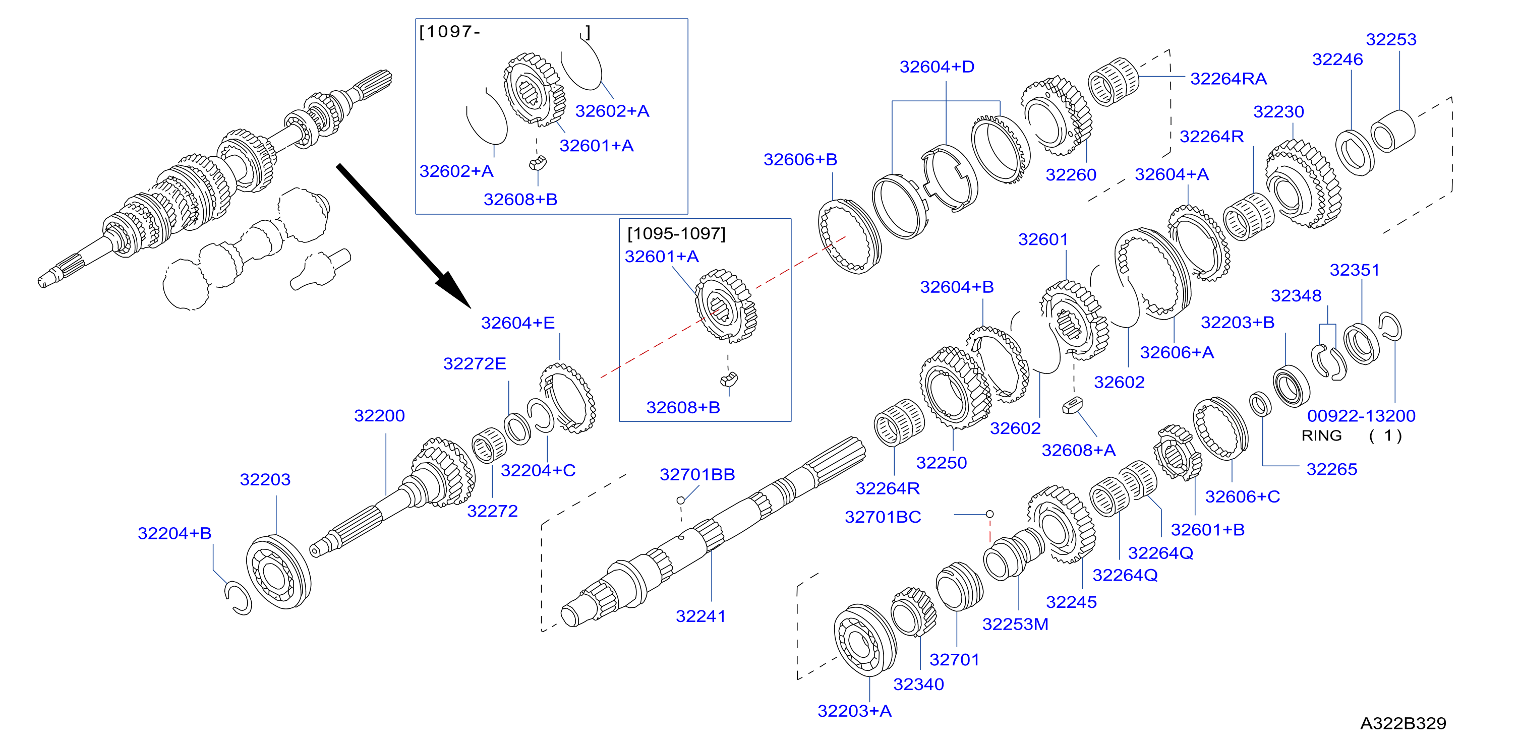 Diagram TRANSMISSION GEAR for your 2000 Nissan Pathfinder LE 3.3L V6 AT P/4WD 