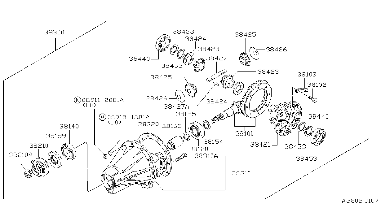 Diagram REAR FINAL DRIVE for your 1995 Nissan Altima   