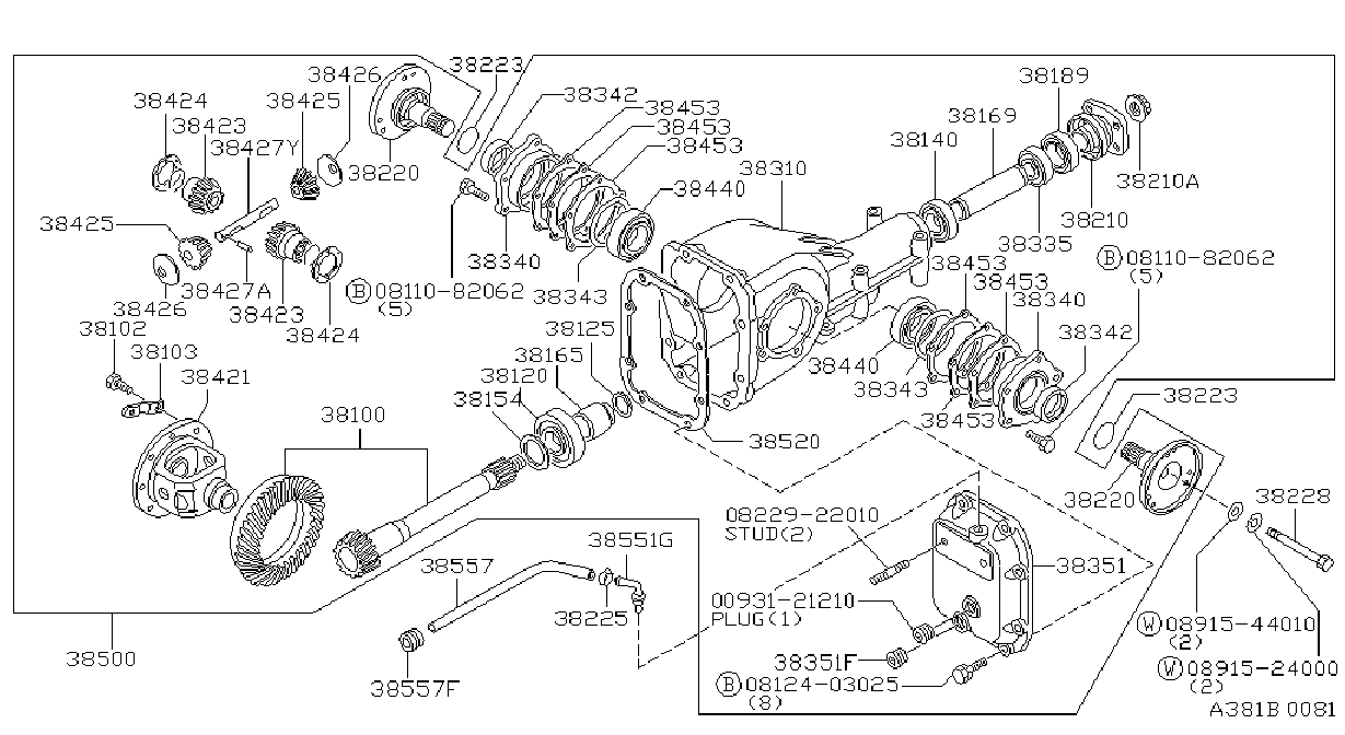 Diagram FRONT FINAL DRIVE for your 2009 Nissan Murano   