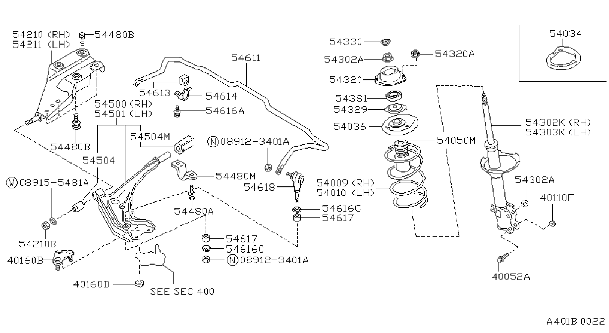 Diagram FRONT SUSPENSION for your 2021 Nissan Maxima   