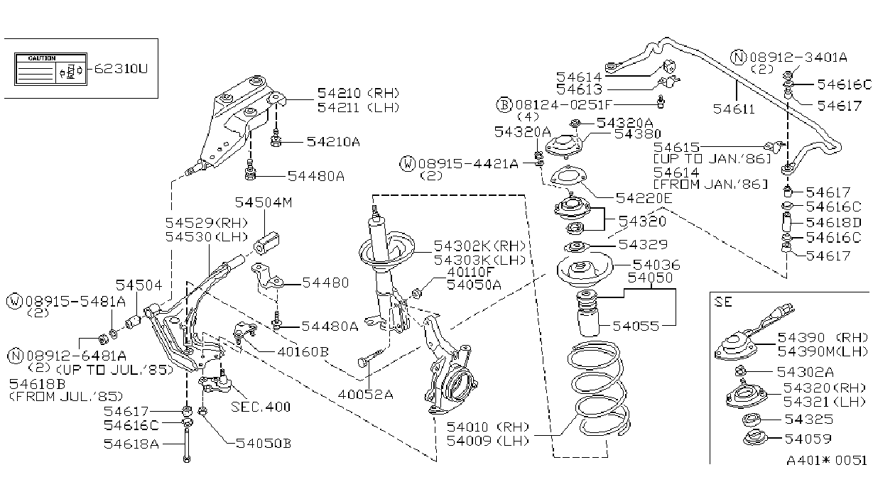 Diagram FRONT SUSPENSION for your 2021 Nissan Maxima   