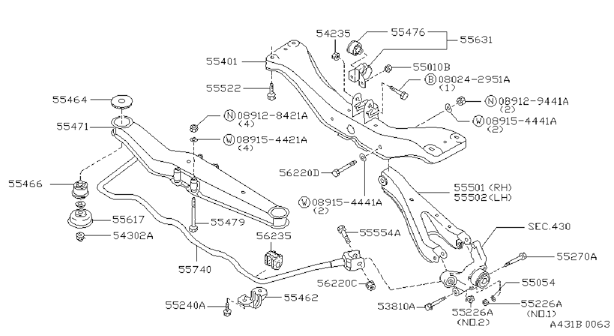 Diagram REAR SUSPENSION for your 1986 Nissan Maxima   