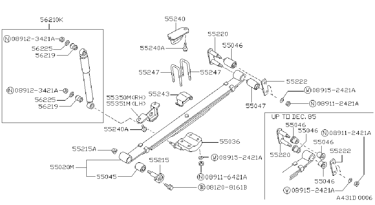 Diagram REAR SUSPENSION for your Nissan Hardbody Pickup  