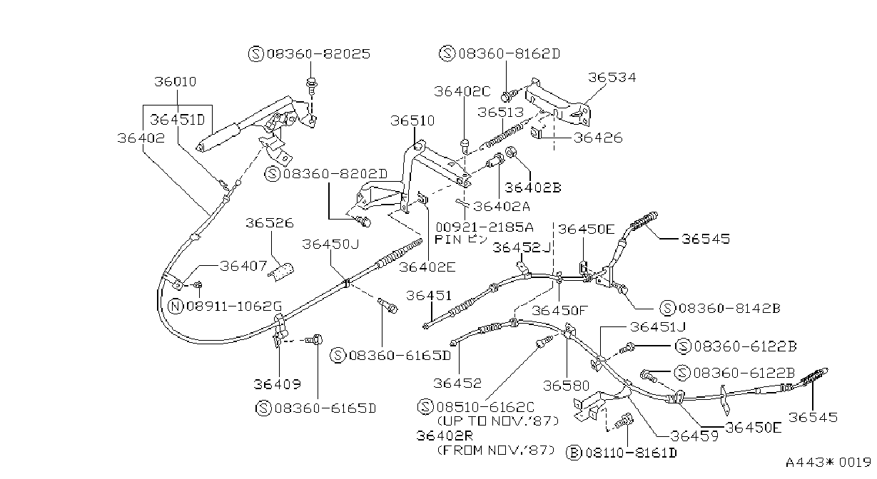 Diagram PARKING BRAKE CONTROL for your Nissan