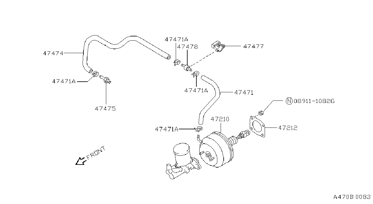 Diagram BRAKE SERVO &             SERVO CONTROL for your 2007 Nissan Titan Crew Cab LE 5.6L V8 AT 4WD 