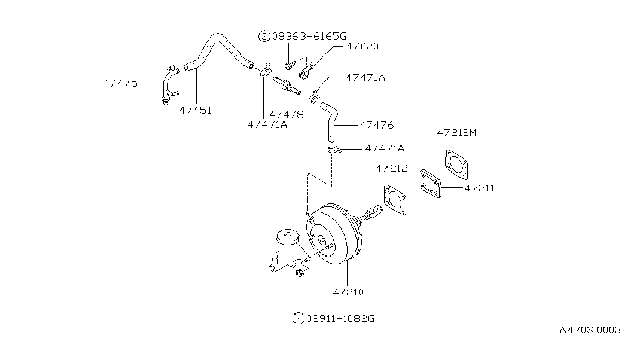 Diagram BRAKE SERVO &             SERVO CONTROL for your 2007 Nissan Titan Crew Cab LE 5.6L V8 AT 4WD 