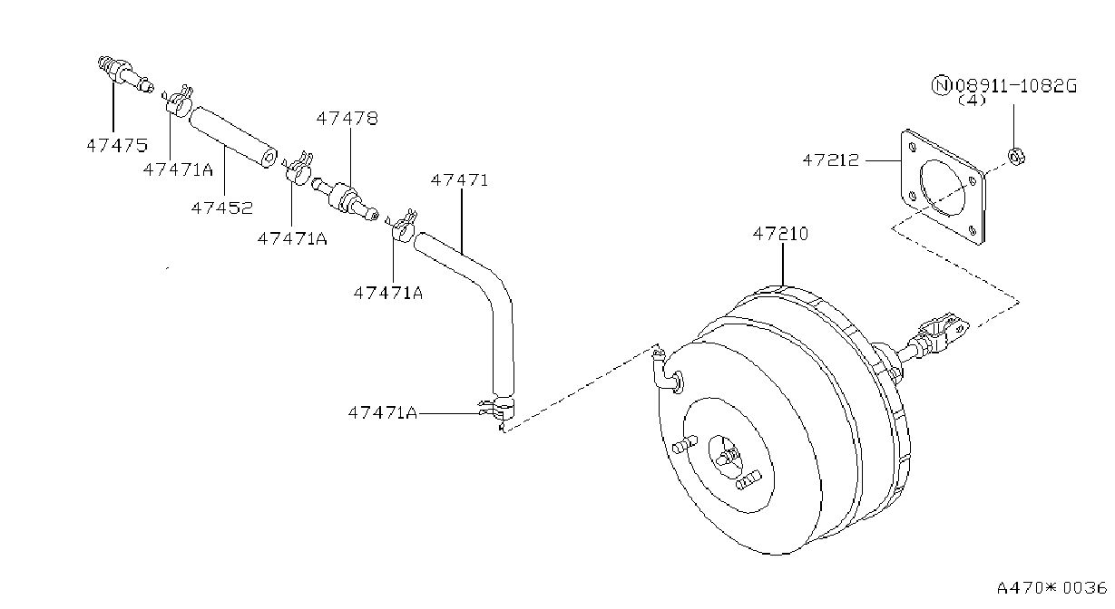 Diagram BRAKE SERVO &             SERVO CONTROL for your 2007 Nissan Titan Crew Cab LE 5.6L V8 AT 4WD 