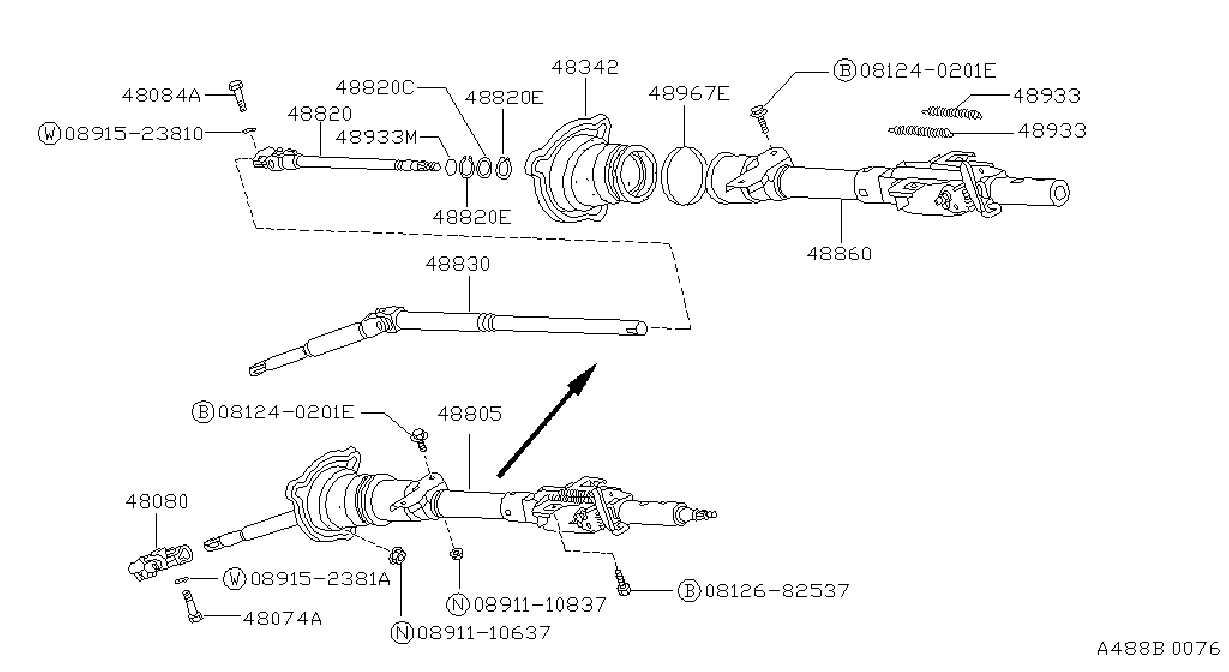 Diagram STEERING COLUMN for your Nissan 240SX  